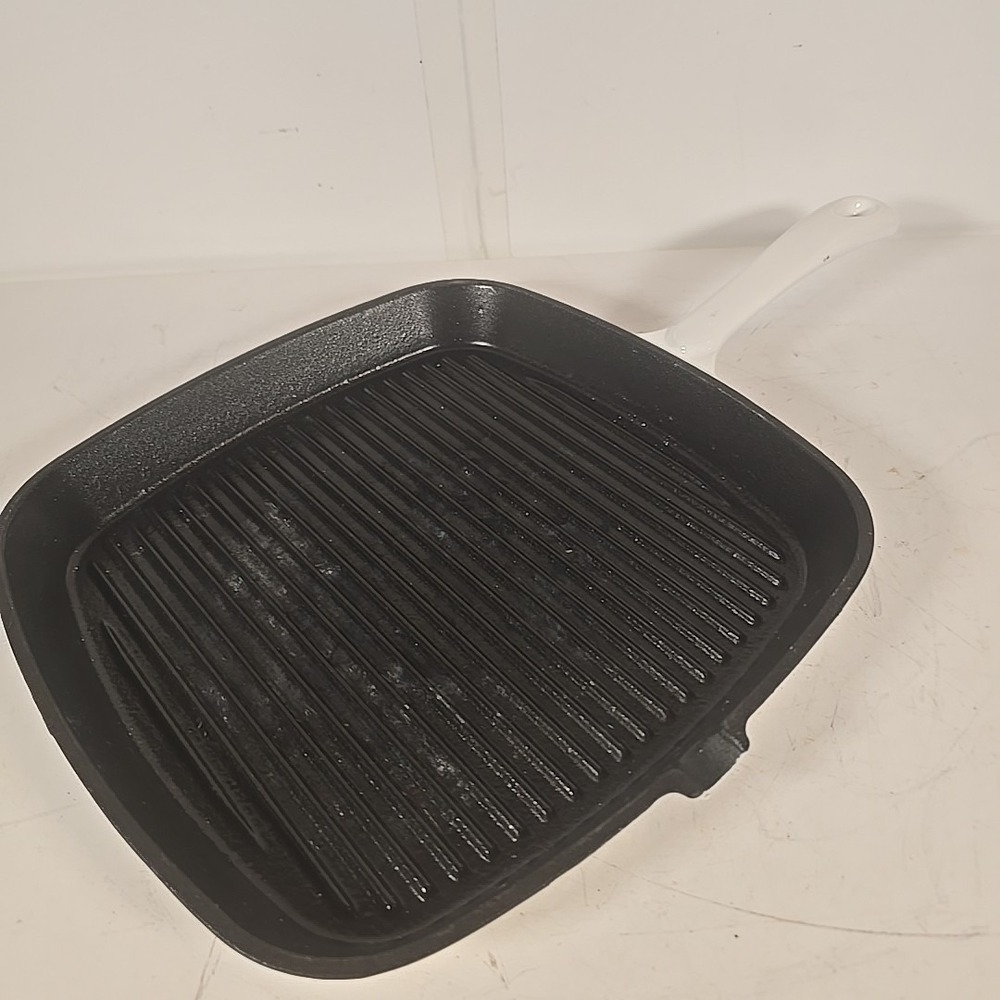 Chefs Counter 10" Cast Iron & Enamel Square Griddle/Grill Pan